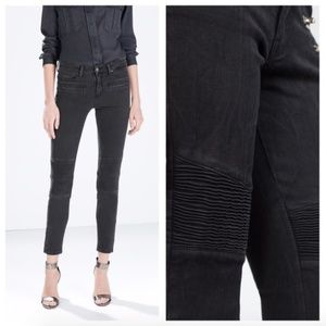 Zara Woman Mid Rise Skinny Jeans Motorcycle 6